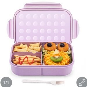 Purple Lunch Box with Food Compartments